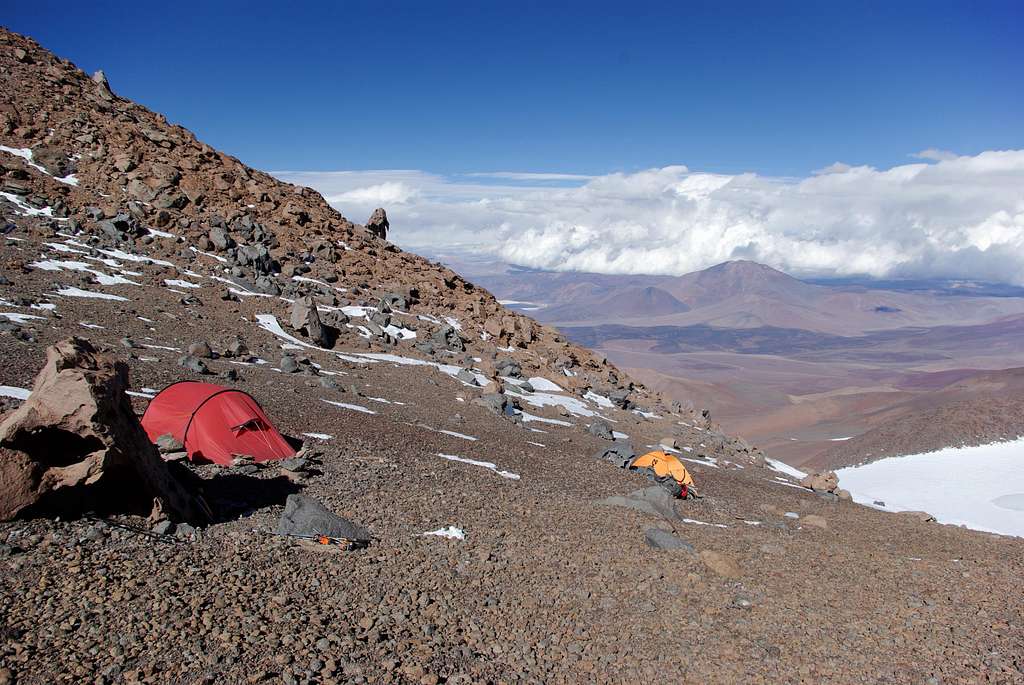 High camp on Pissis' normal route
