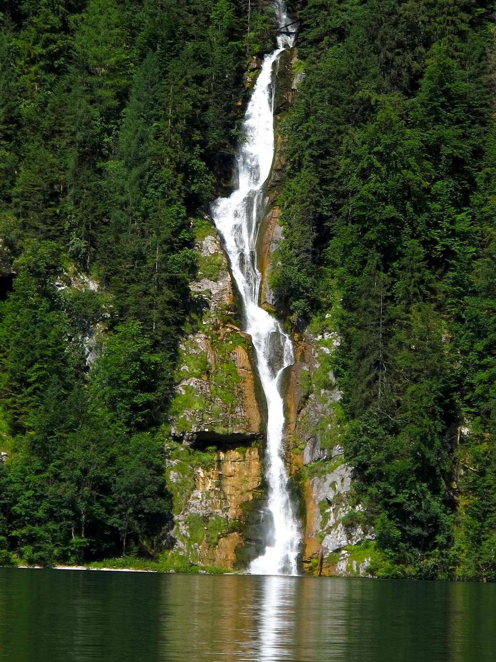 Waterfall above the upper part of the Königssee lake