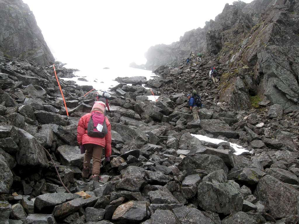 Climbing up to the Chilkoot Pass