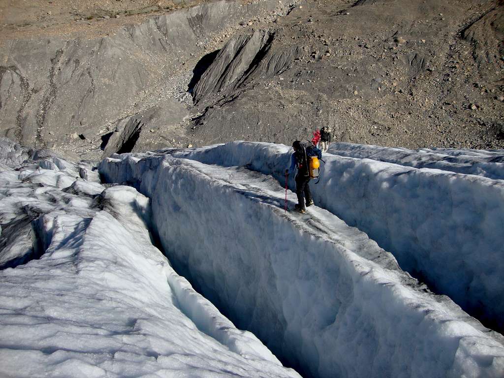 Lower glaciers crevasse maze 