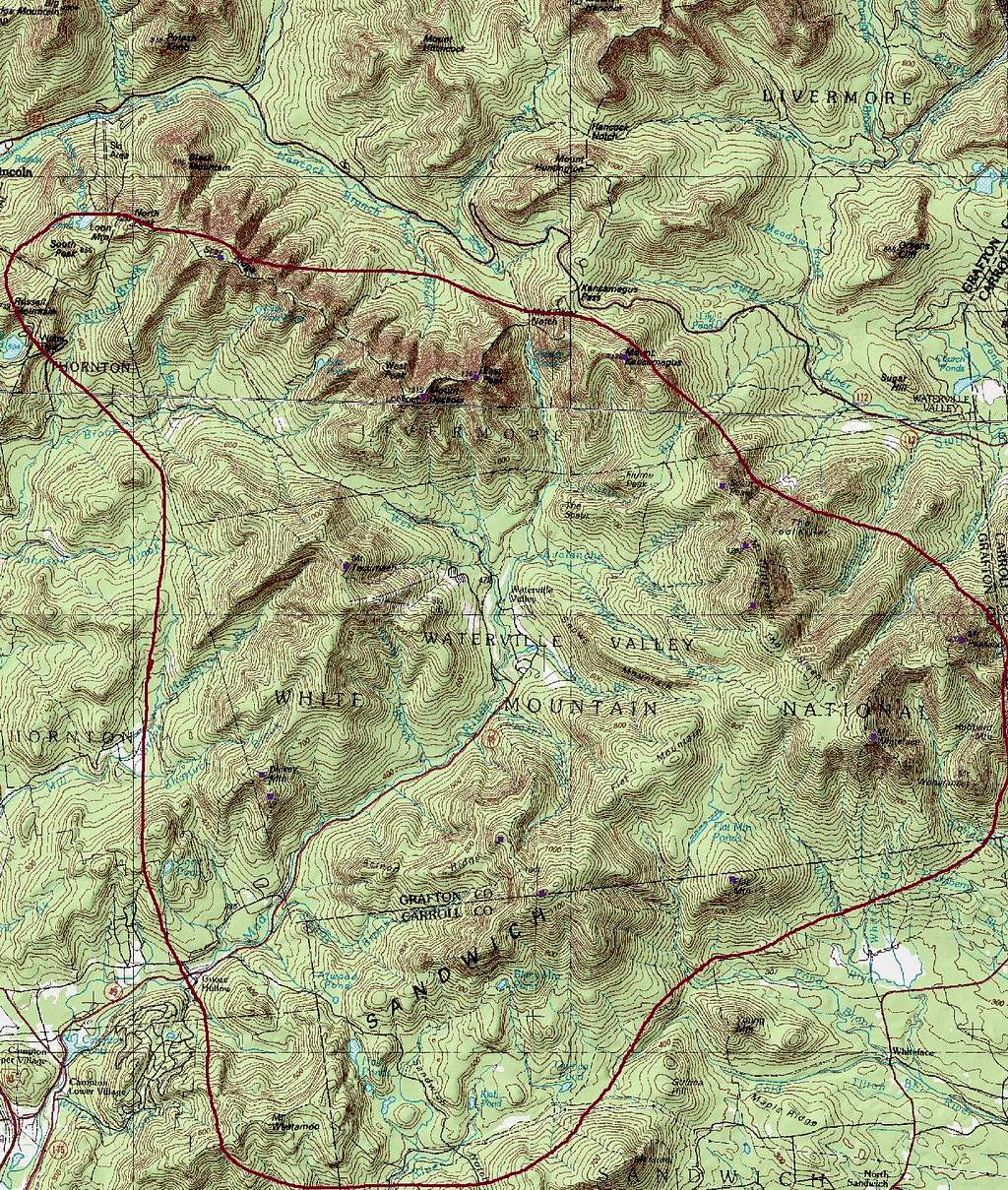 Map of the Waterville Valley Area