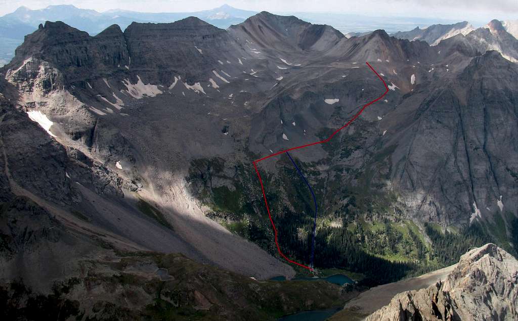 Route to the Upper Basin West of Blue Lakes
