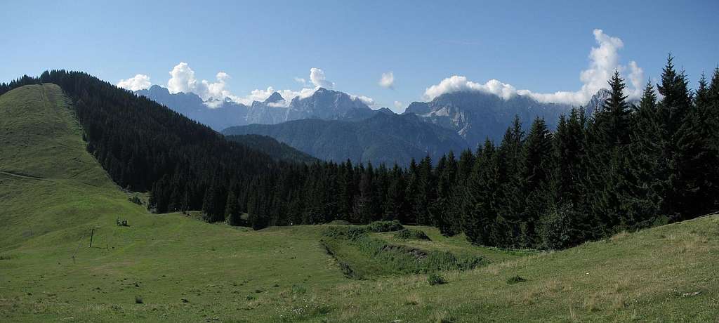 Panorama to south - Slovenia and Italy