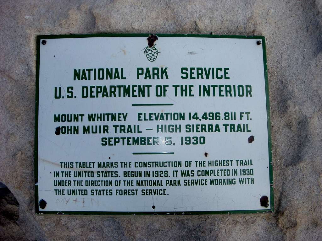 Sign with Elevation of Mt Whitney