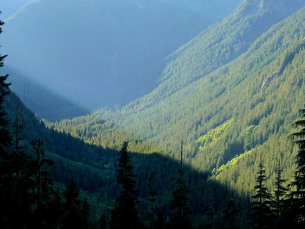 Sun Shining on the Cascade Valley
