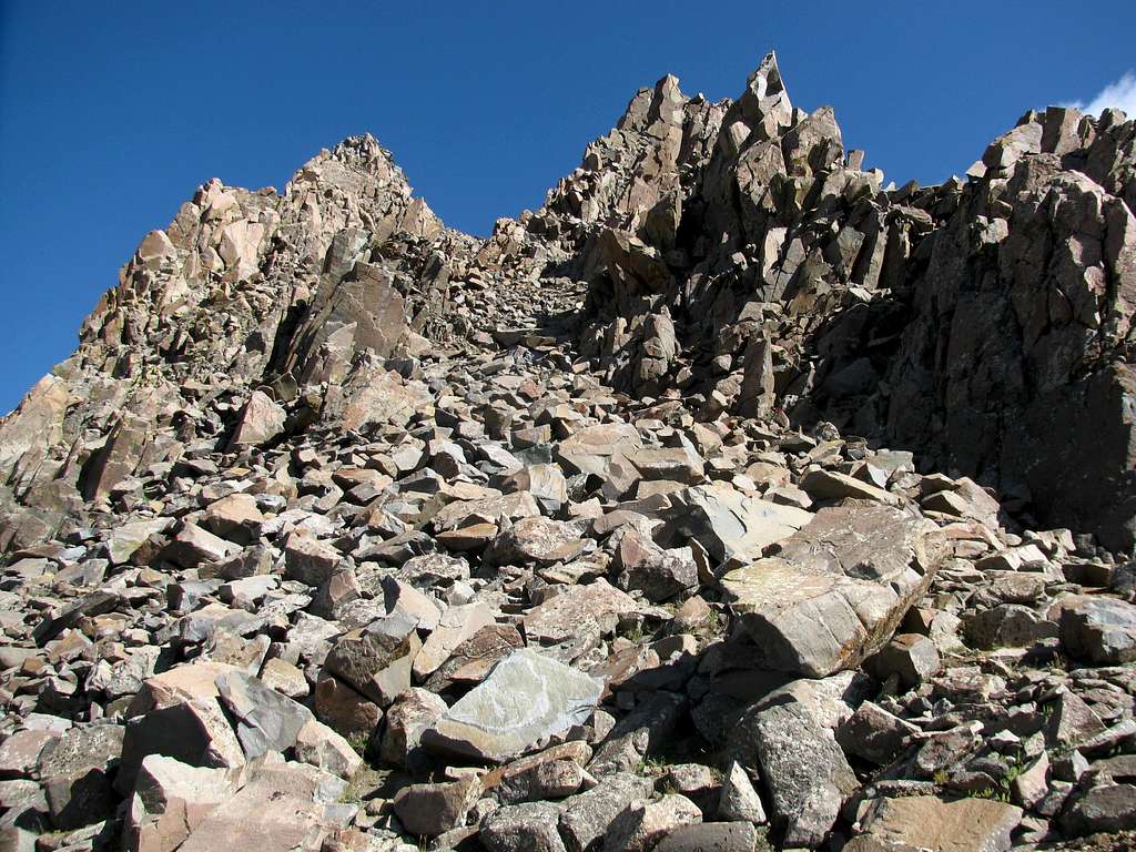Initial Gully on Mount Sneffels Southwest Ridge