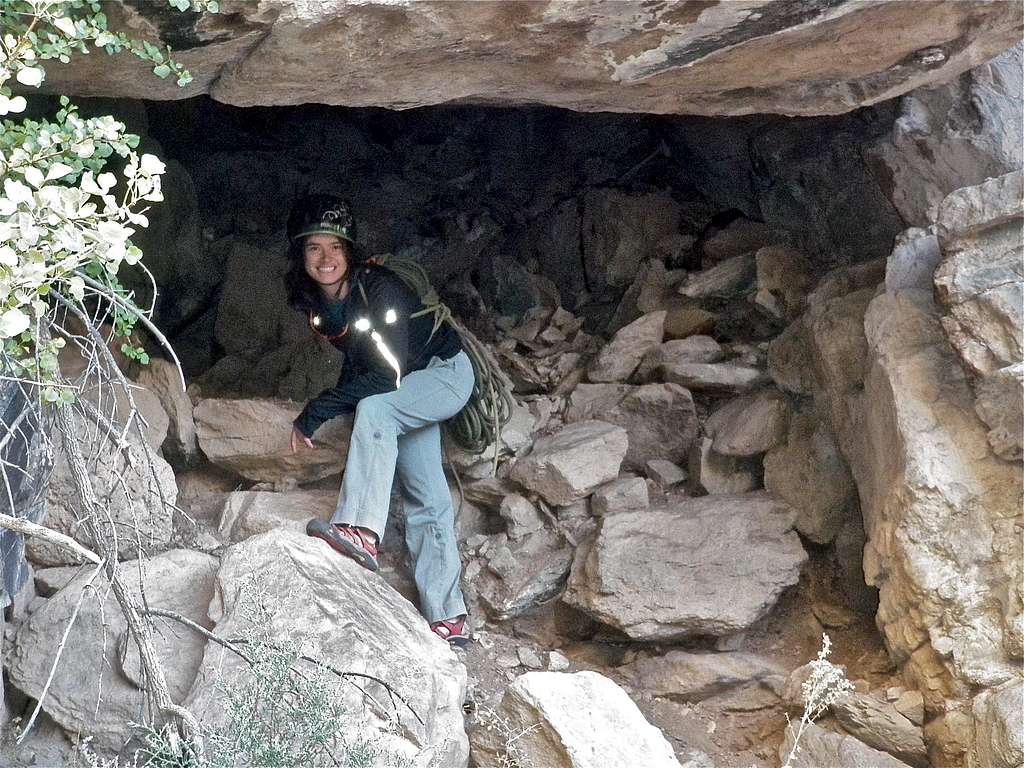 the lovely liba checking out the cave