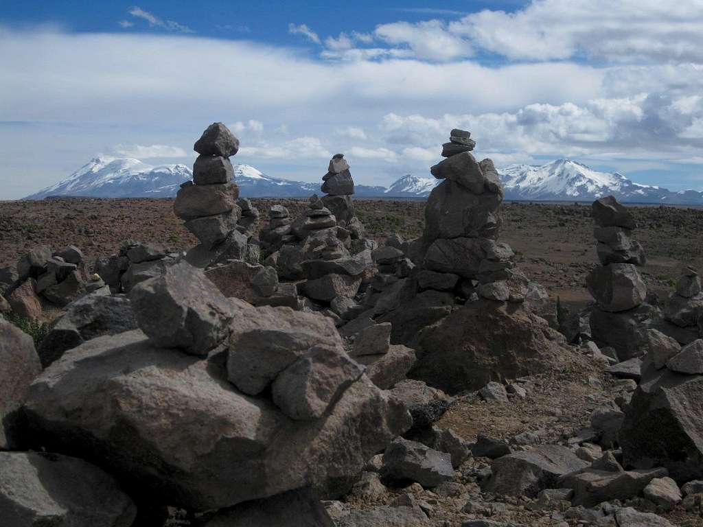 Ampato, Sabancaya and Hualca Hualca from Mirador de los Volcanos