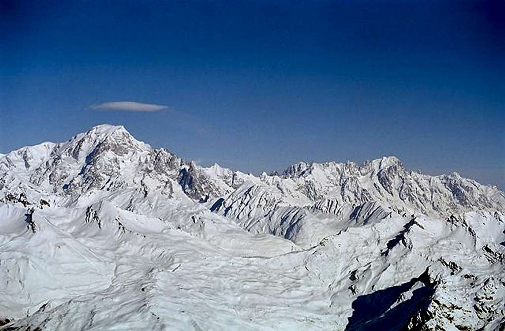 Le Mont Blanc, Dent du Geant,...