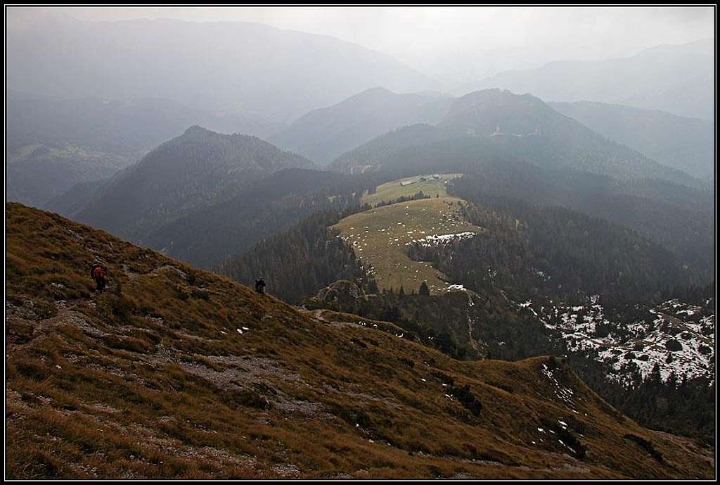 Descending from Kofce gora