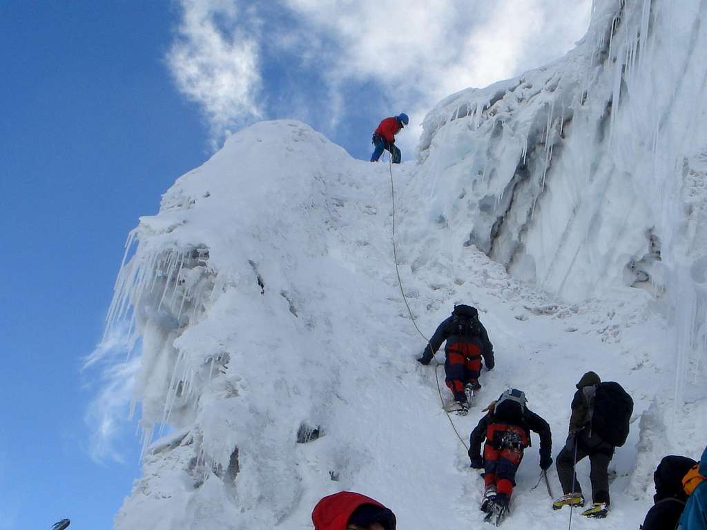 Crux section on normal route