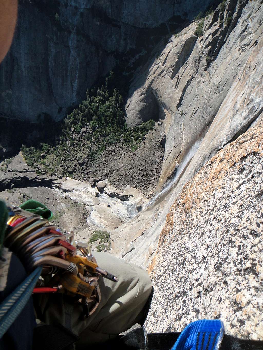 Looking down the 1,200 ft drop