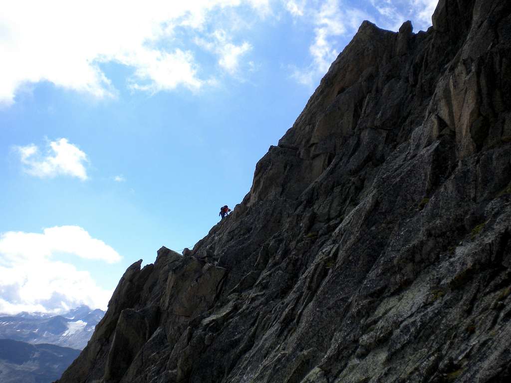 Climbers on the SE ridge.