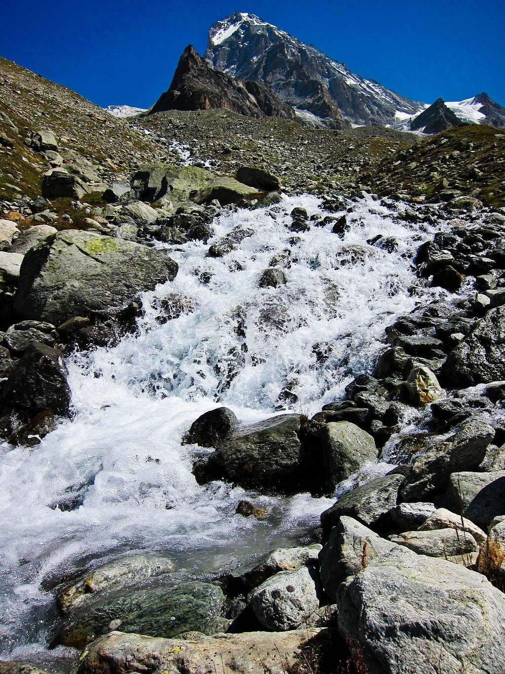 Stream off west face of Dent Blanche