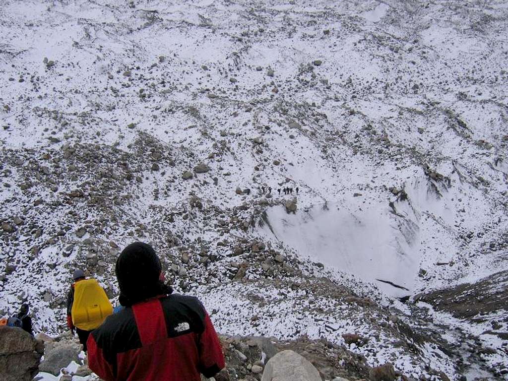 Trekker on Hisper Glacier