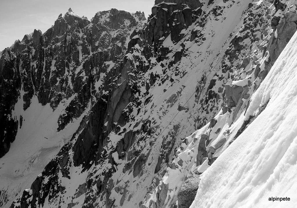 Steep chutes between the Frendo and Mallory
