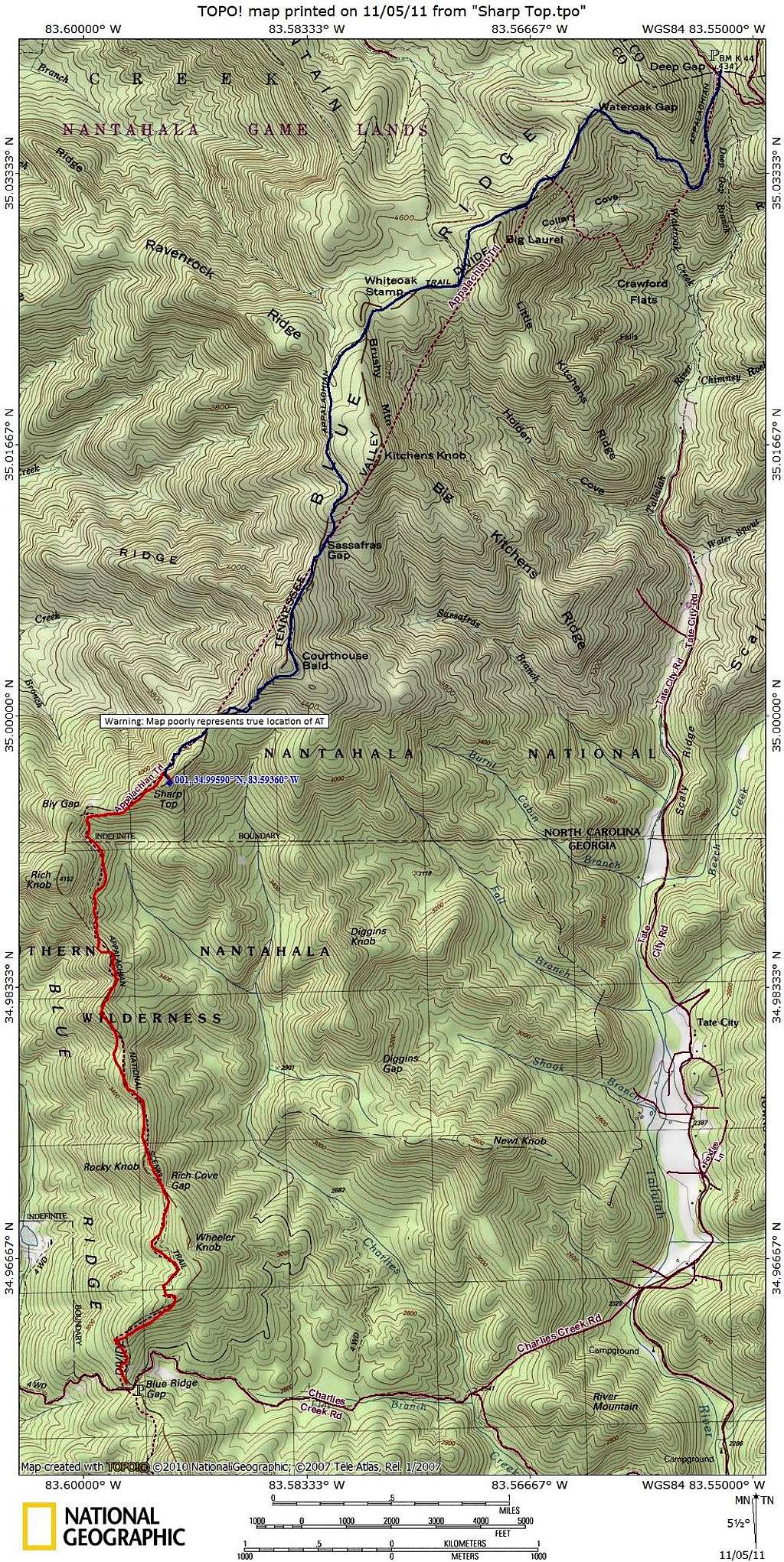 Sharp Top Getting There Map