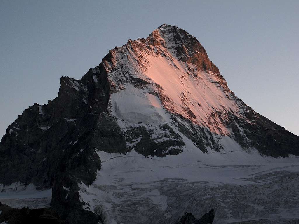 The north face of Dent Blanche (4357m) in the last light of the evening sun