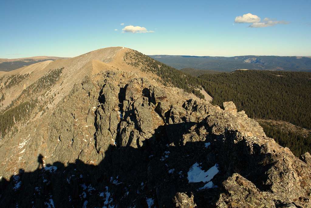 Looking back at rocky section of the ridge