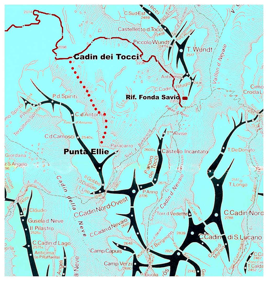 Pala di Punta Ellie map