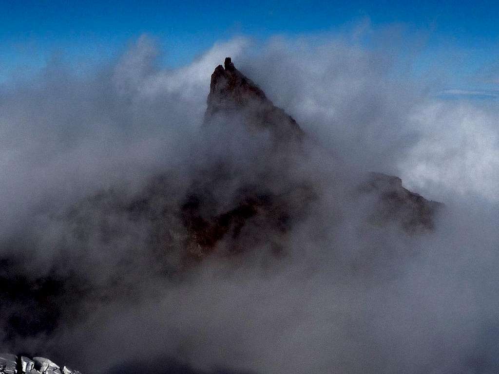 Little Tahoma Covered in Clouds