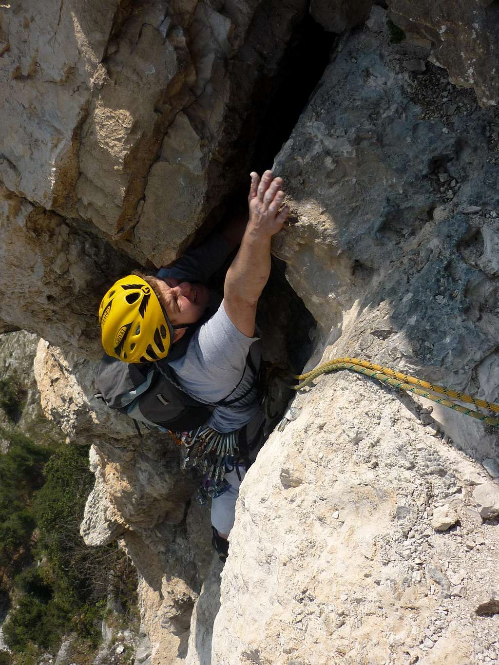 Climbing on the route Archai, Coste dell'Anglone, Valle del Sarca