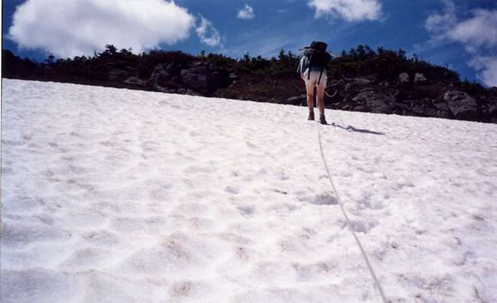 ascending the snowfield with...