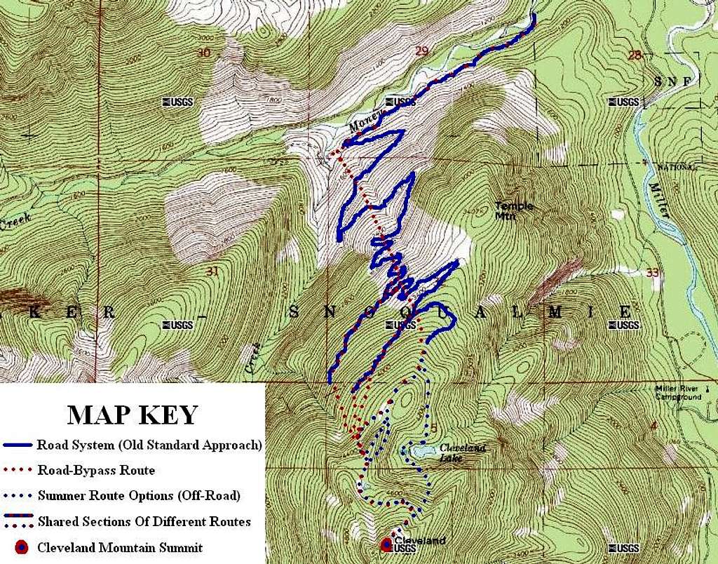 Cleveland Mountain Standard Routes