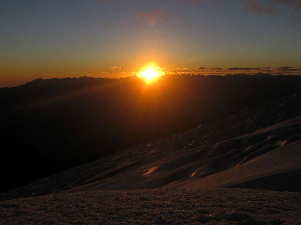 Sunset from Campo Uno on Huascarán