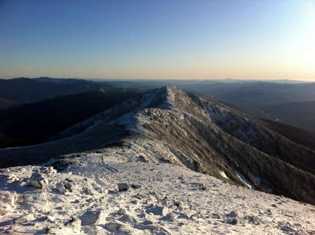 Franconia Ridge NH, 12/21/11, with winds gusting to 80 mph and temps around zero F
