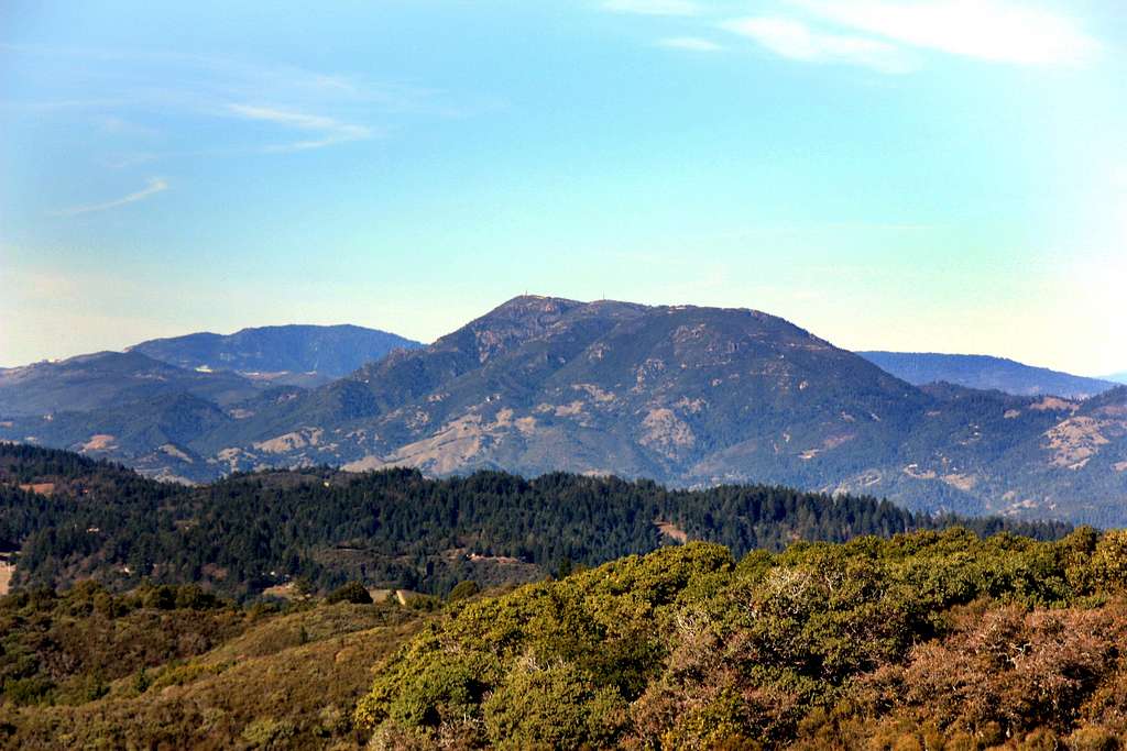 Cobb Mtn. 4,728' and Mt. St. Helena, 4,343' to the north