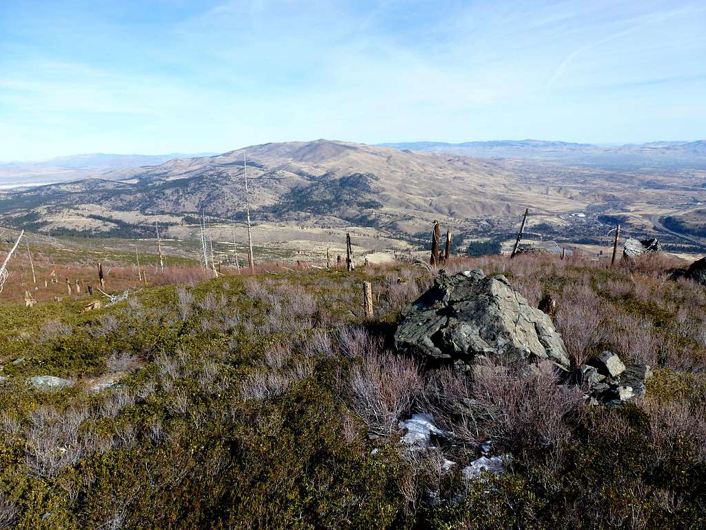 View east towards Peavine Peak and South Mountain