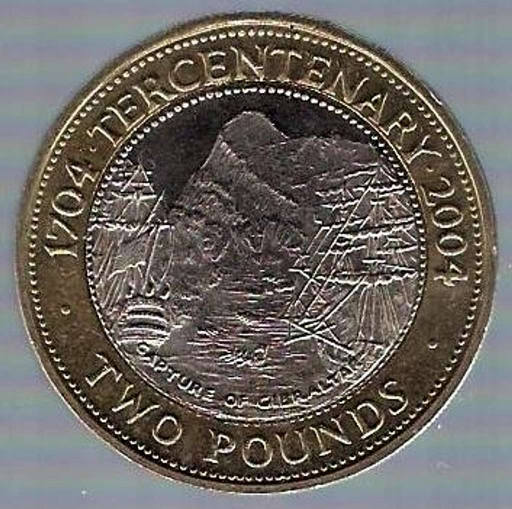 Rock of Gibraltar on £2 coin (Gibraltar)