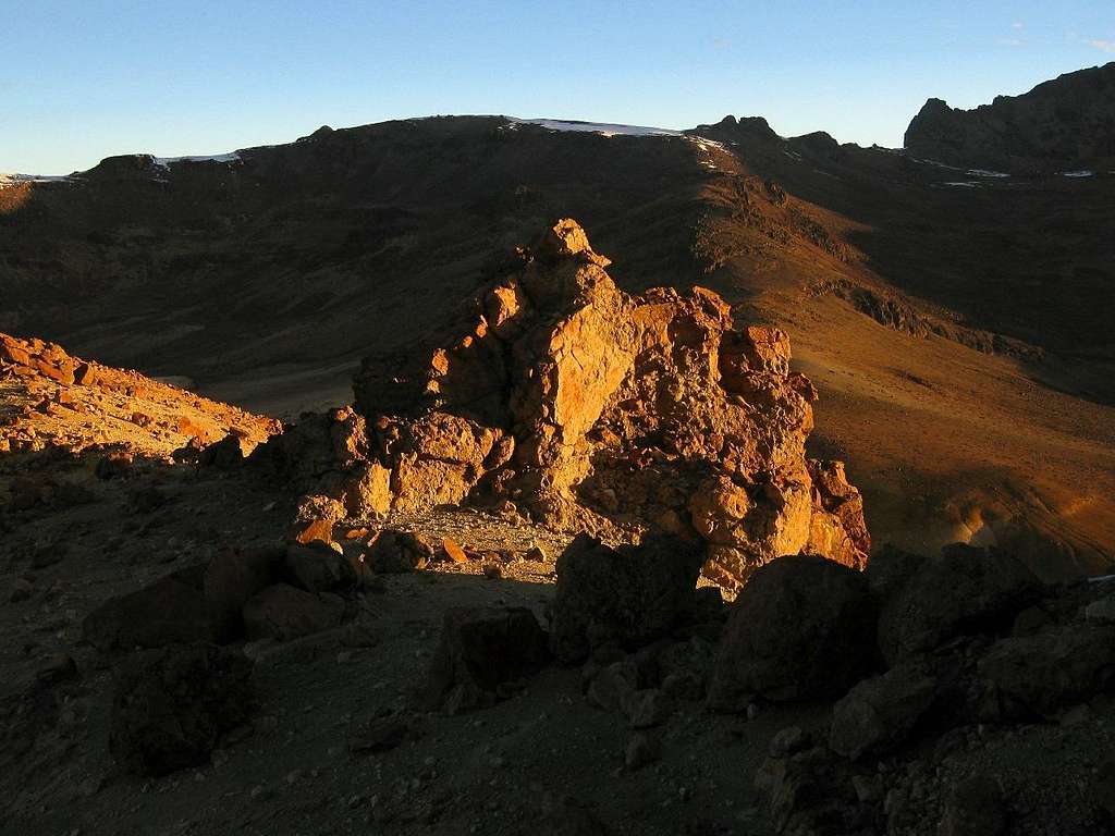 A rocky patch on the Cerro Jello Jello summit ridge