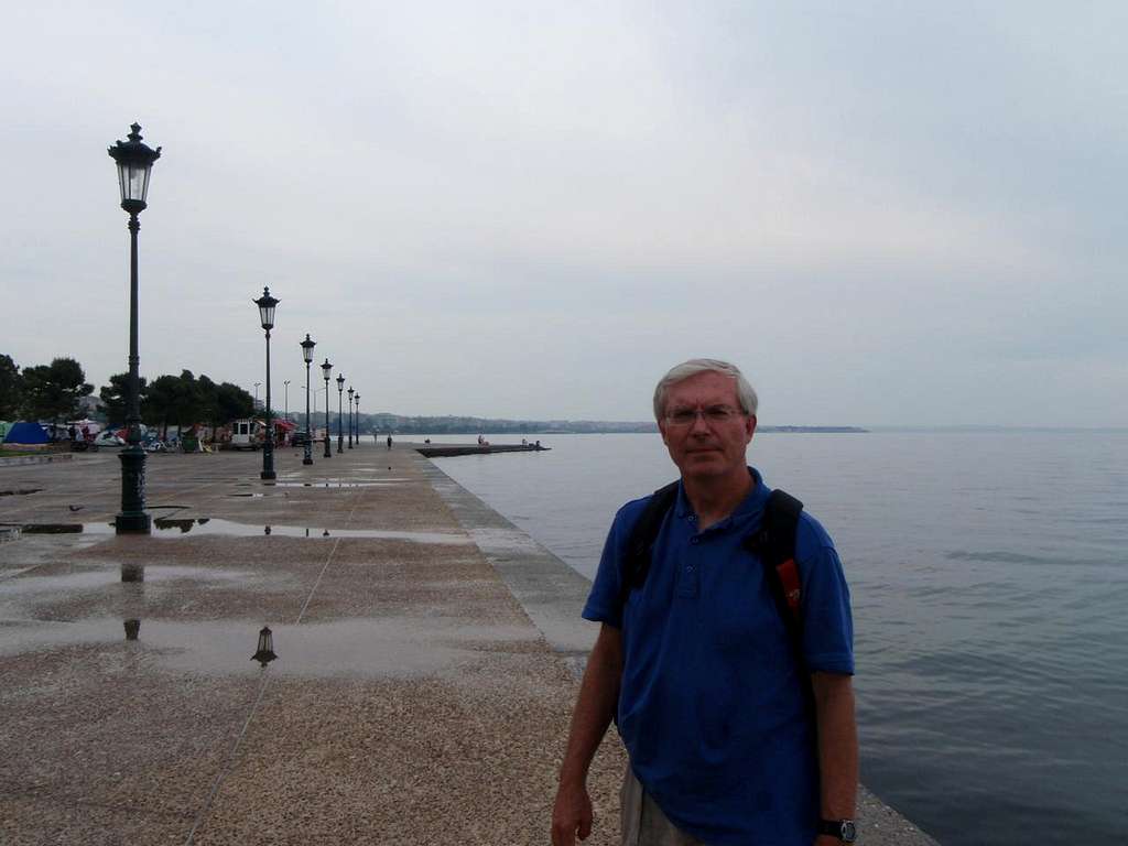 My dad on the waterfront in Thessaloniki