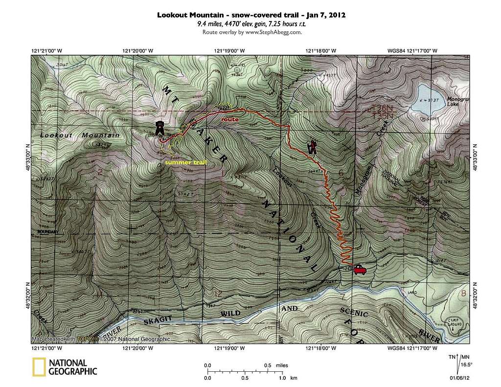 Lookout Mountian Lookout Topo Map