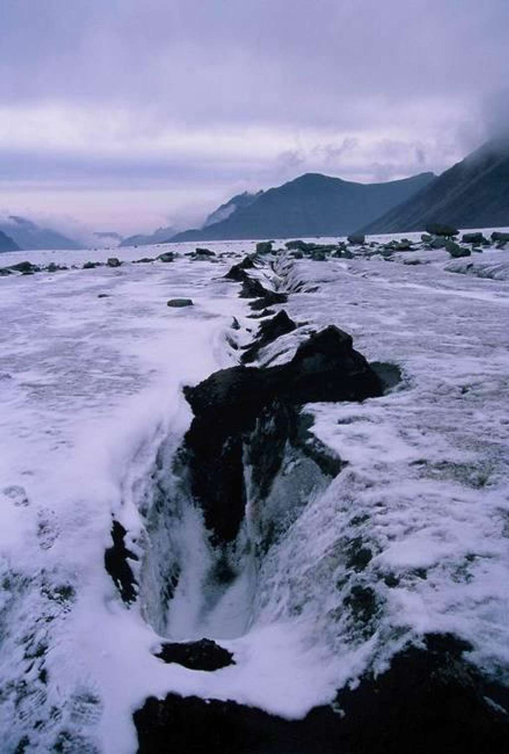 A crevasse on the glacier....