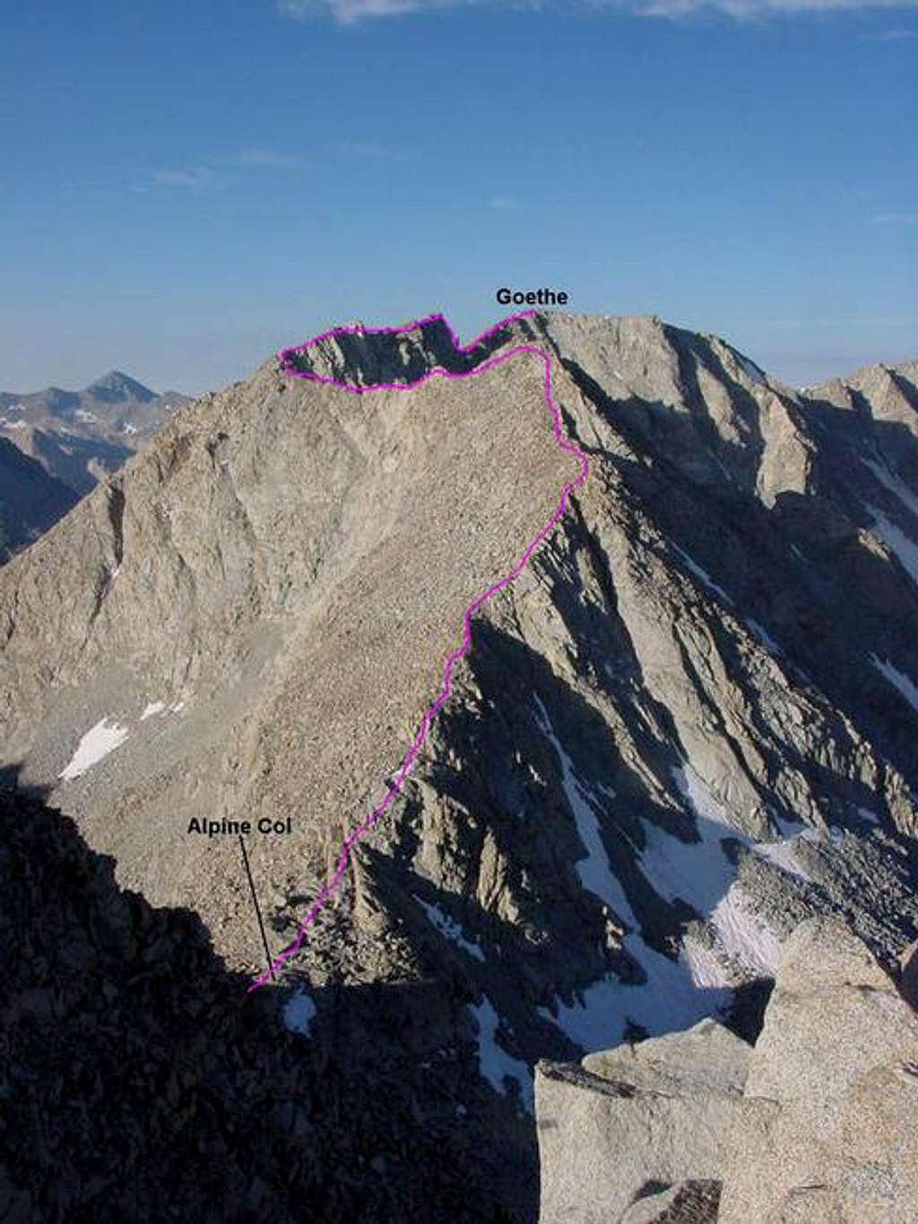 Mt. Goethe's NE Ridge route...