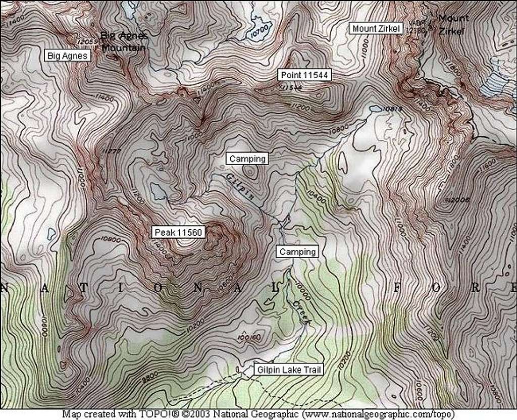 The area around Big Agnes...