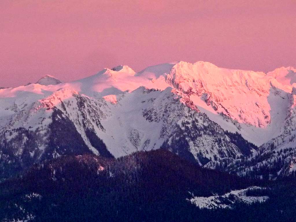 Pink Light on the North Cascades