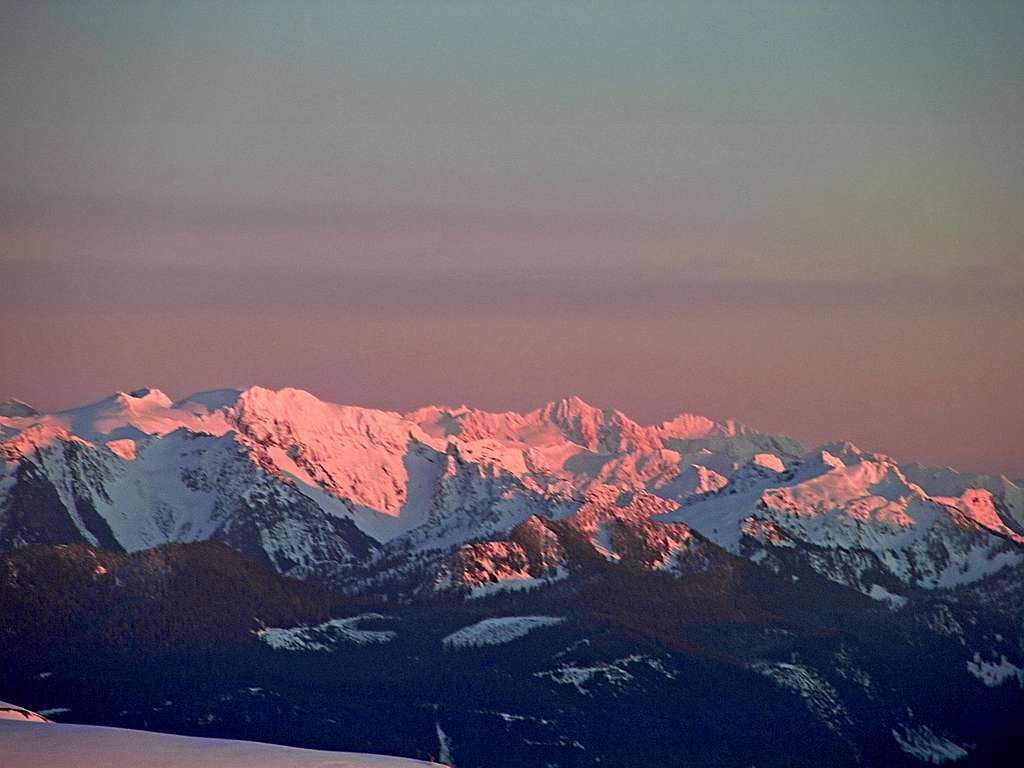 Sunset over Eldorado Peak