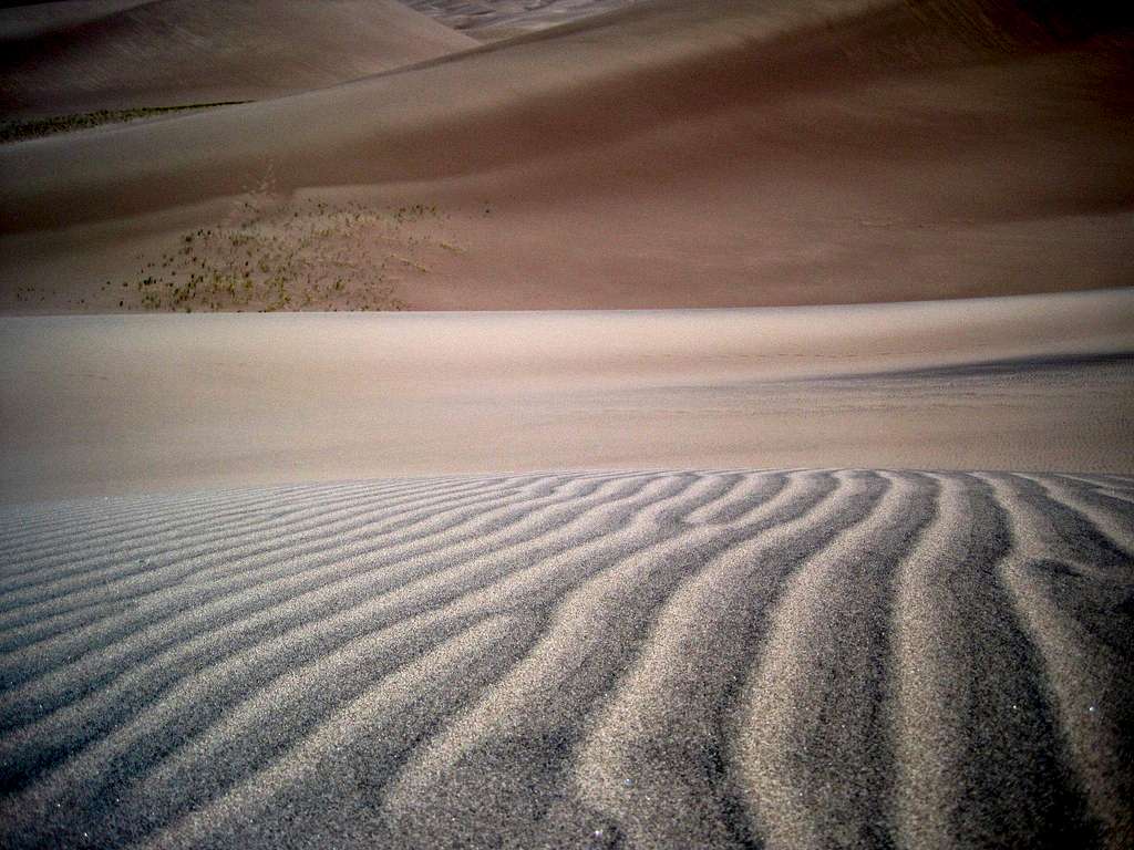 Colorful sand in the Great Dunes