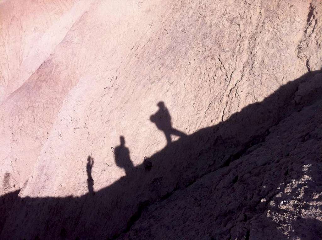 Shadow hikers in Death Valley