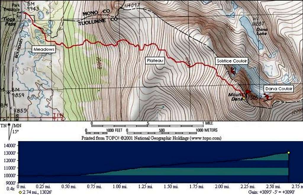Map of NW Slope Route on...