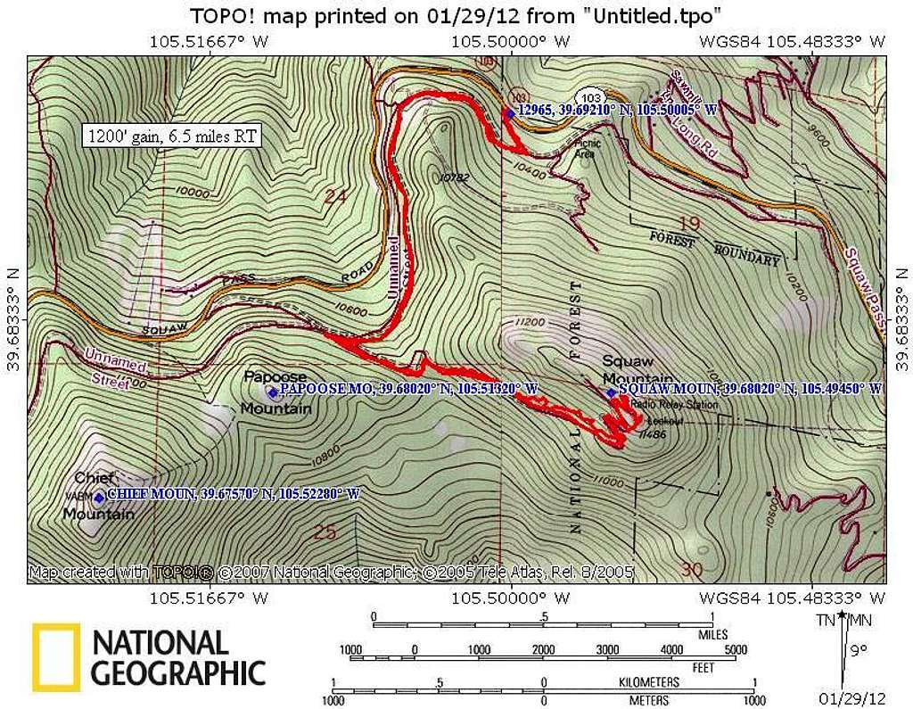 Topo map from the lower road