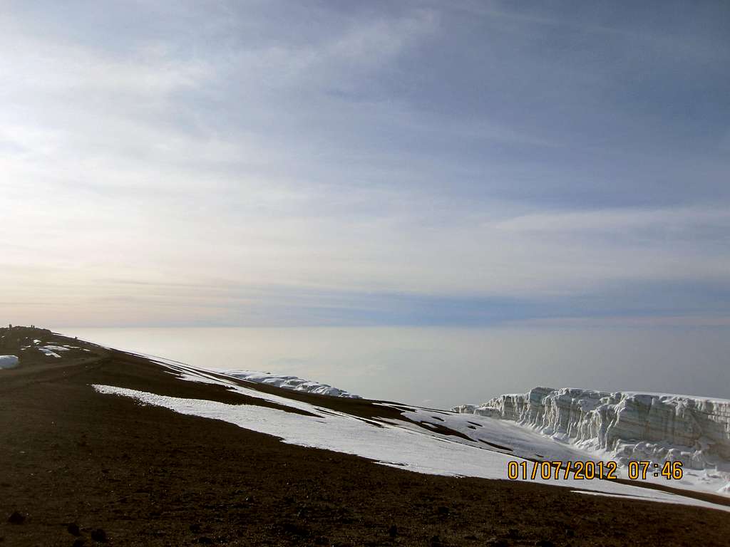 Snow on summit of Kilimanjaro