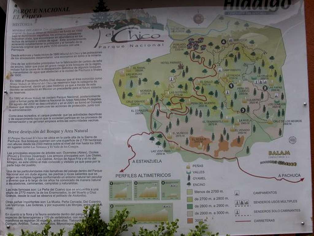 A map of Parque Nacional...