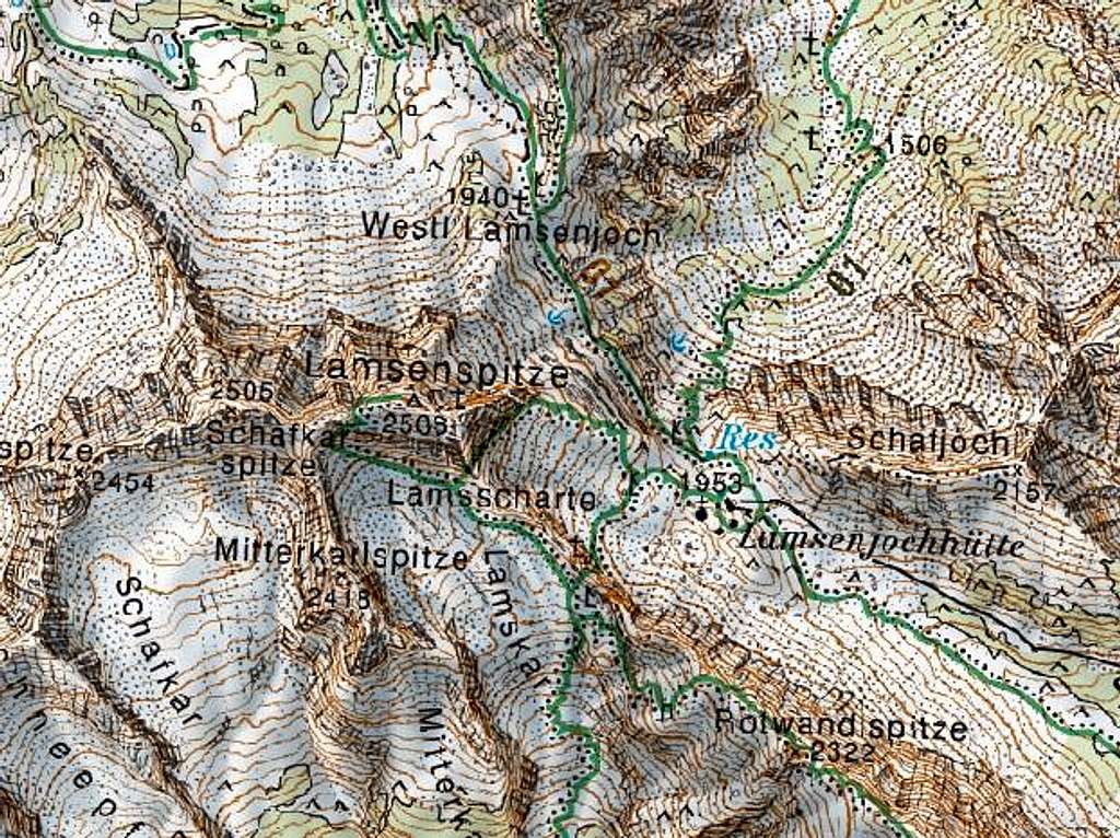 Map Lamsenspitze