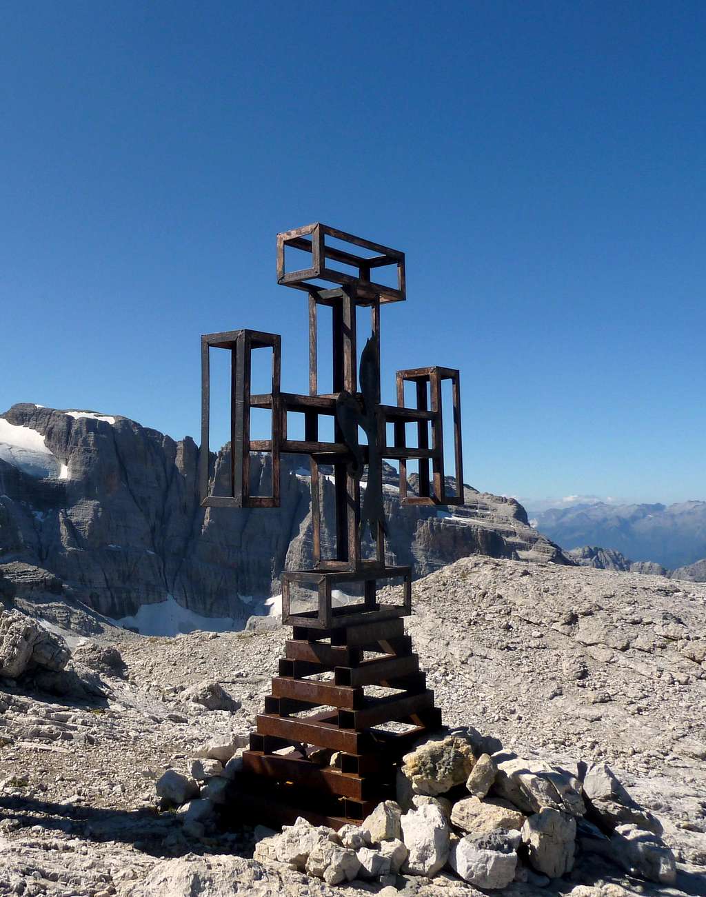 A summit cross on Cima Grostè 
