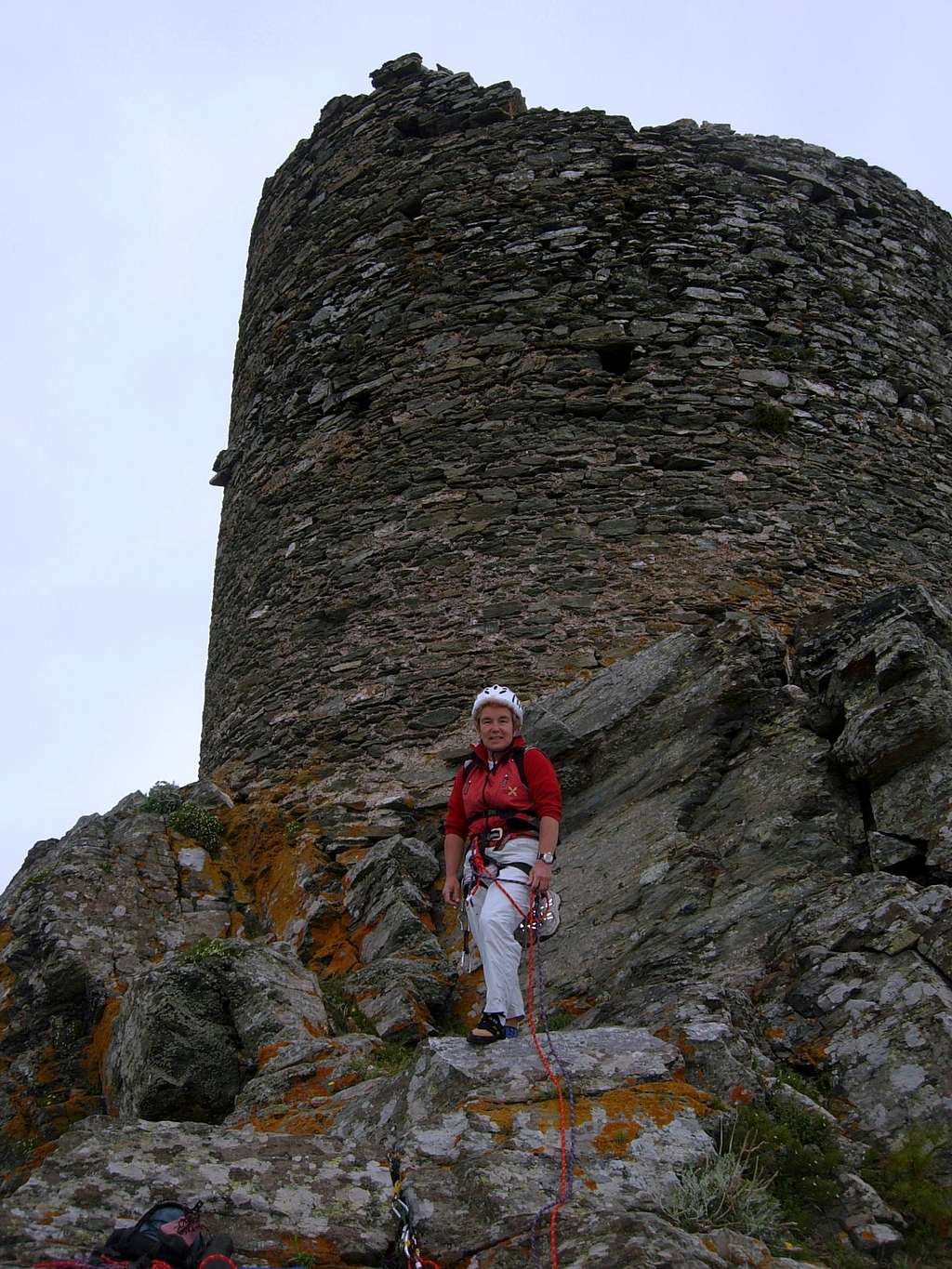 An ancient Genoese tower on Tour de Seneque, Corsica